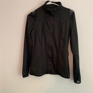 Black athletic spandex/mesh workout jacket
